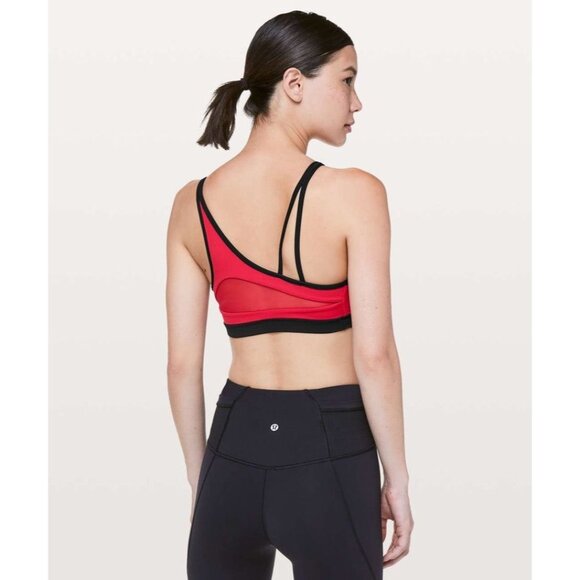 Lululemon women's 8 forget the rest bra flamenco red mesh cutout athletic‎ - Picture 2 of 9